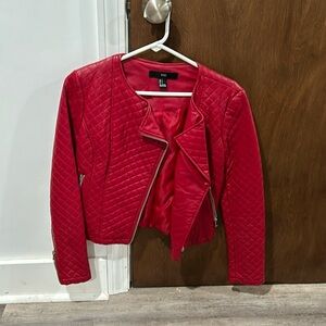 XXI Faux Leather Red Small Jacket